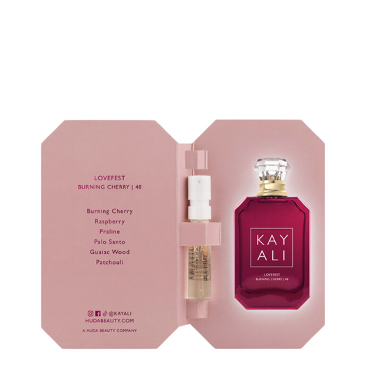 Kayali Lovefest Burning Cherry 48 perfume - luscious woody gourmand fragrance Nairobi