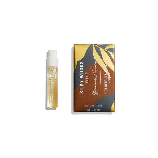 Silky Woods Elixir by Goldfield & Banks – Intense smoky gourmand perfume with Australian agarwood, fig & vanilla – Exclusive niche fragrance at HERA Nairobi